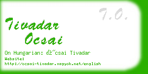 tivadar ocsai business card